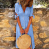 V-neck tie dress - Image 2