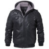 Winter Fashion Motorcycle Leather Jacket Men Slim Fit Oblique Zipper - Image 3