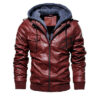 Winter Fashion Motorcycle Leather Jacket Men Slim Fit Oblique Zipper - Image 7