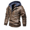 Winter Fashion Motorcycle Leather Jacket Men Slim Fit Oblique Zipper - Image 8