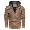 Winter Fashion Motorcycle Leather Jacket Men Slim Fit Oblique Zipper - Image 5