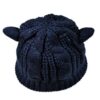 Hand Made 3D Cute Knitted Cat Ear Beanie For Winter - Image 4