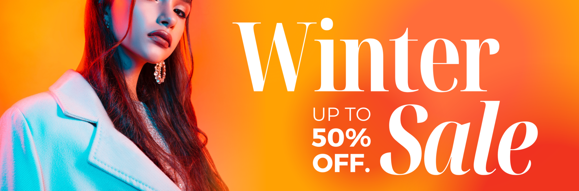 Orange Modern Promotional Fashion Spring Sale Banner