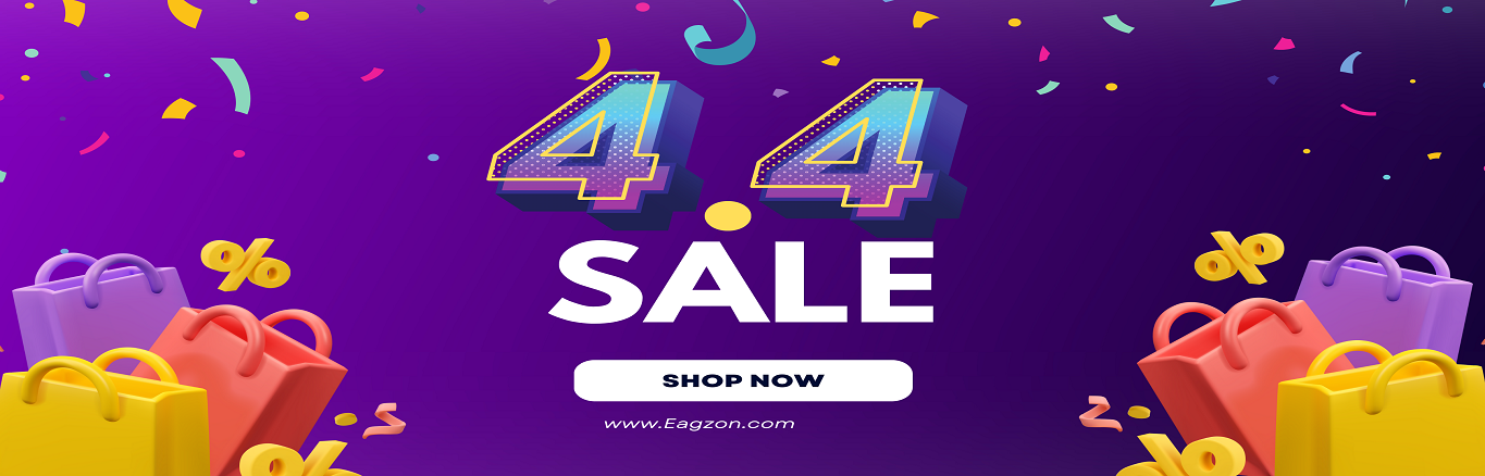 Purple Illustrated 4.4 Sale Banner Landscape