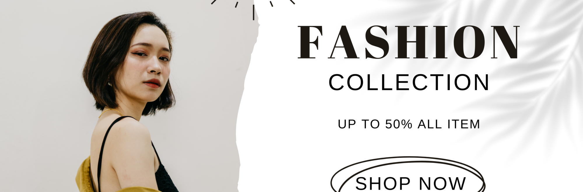 White and Brown Modern Fashion Collection Banner Landscape