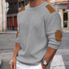 Men's Knitwear Round Neck Long Sleeve Stitching - Image 8