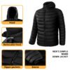 Men Heated Puffer Jacket Electric Heating Coat Insulated Hood Windbreaker 9Heat Zones - Image 5