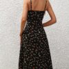 New Polka Dot Print Suspender Dress Summer Sexy Slit - Image 3