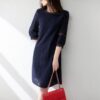 Loose Temperament Hollow-out Three-quarter Sleeve Straight Skirt - Image 6