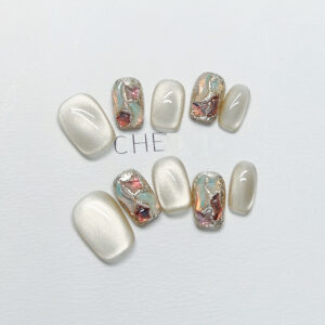 Hand-worn Nail Milk Coffee Cat's Eye Nail Best Nail Tip