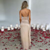 Sexy One-shoulder Backless Slit Dress Summer Elegant Slim-fit Solid Color Satin - Image 4