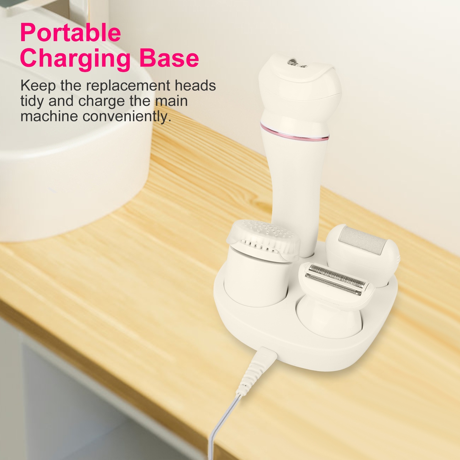 5-in-1 Electric Body Epilator Kit – Epilator, Shaver, Facial Brush, Callus Remover & Massager with LED Display - Image 3