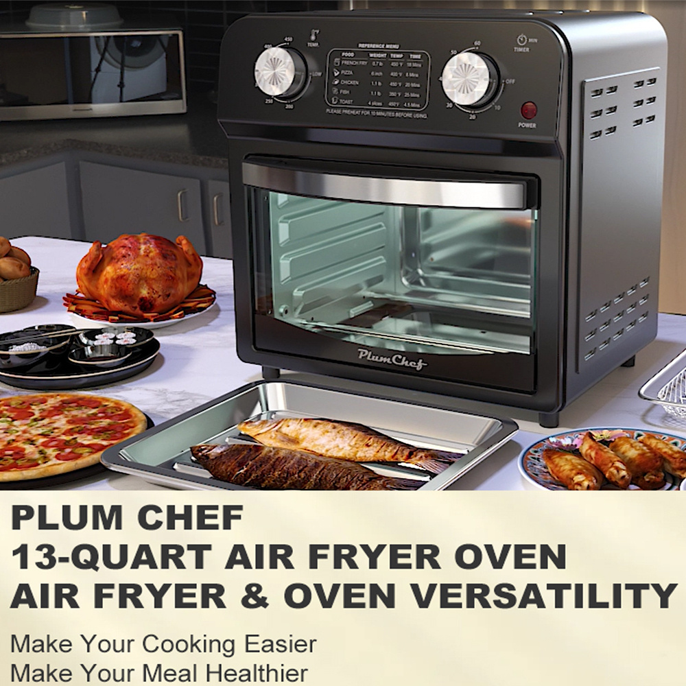 12.5 Qt Air Fryer with Dual Knob Control – 60-Minute Timer, Adjustable Temperature - Image 6