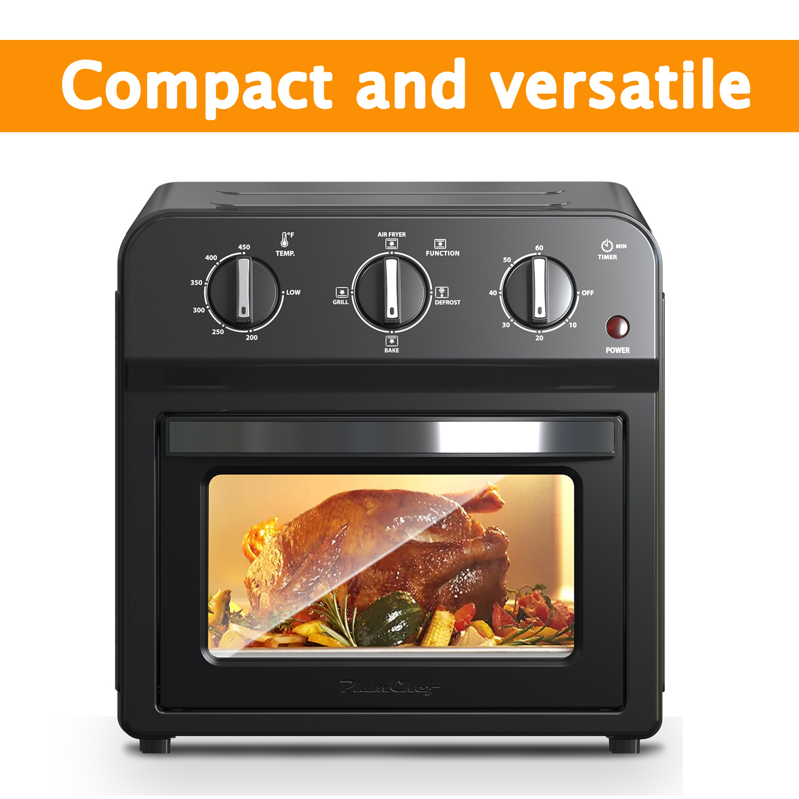 13QT Family Size Air Fryer Toaster Oven Combo – Hot Air Circulation, Oil-Free Cooking, Multifunctional Convection Countertop Oven with Adjustable Time & Temperature Control - Image 10