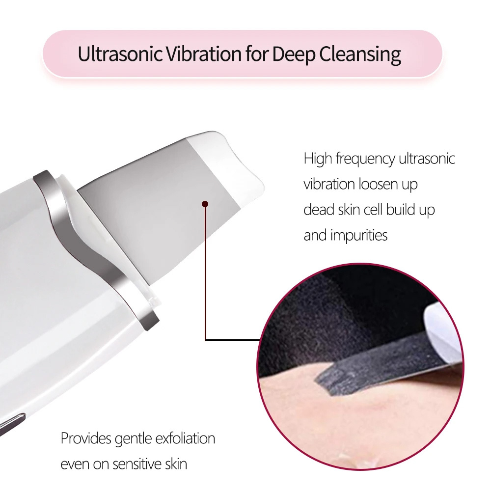 3-in-1 Ultrasonic Facial Spatula – Electric Skin Scrubber for Deep Cleansing & Blackhead Removal - Image 3