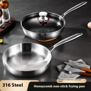 316 Stainless Steel Honeycomb Non-Stick Frying Pan – Durable Cookware