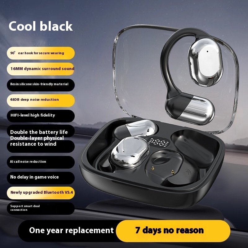 Ear-Mounted Bluetooth Headset – Sports Digital Display Wireless Earbuds - Image 7