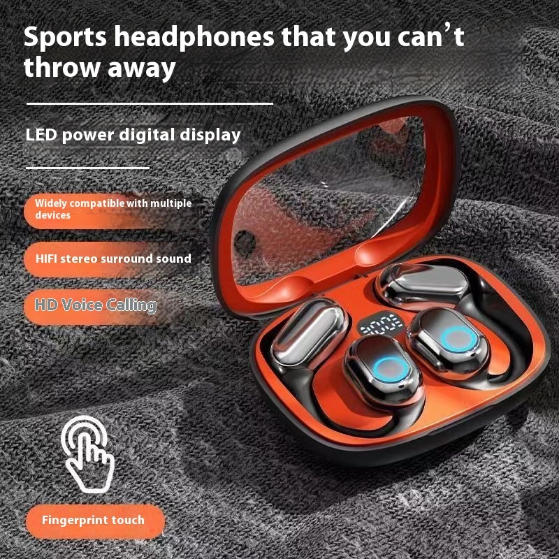 Ear-Mounted Bluetooth Headset – Sports Digital Display Wireless Earbuds