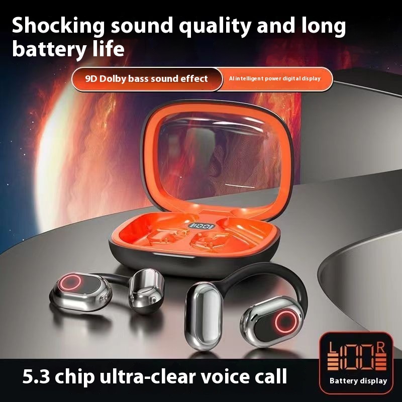 Ear-Mounted Bluetooth Headset – Sports Digital Display Wireless Earbuds - Image 8