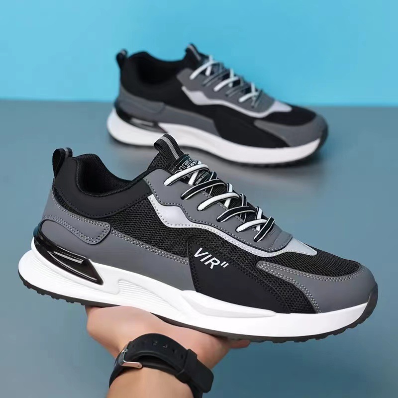 Men’s Color Block Mesh Sneakers – Breathable Casual Lace-Up Sports Running Shoes - Image 10