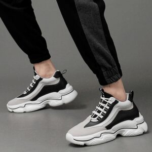 Men’s Cowhide Mesh Sneakers – Fashion Breathable Casual Shoes
