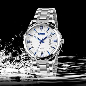 Men’s Steel Band Business Quartz Watch – Waterproof Calendar Stainless Steel Wristwatch