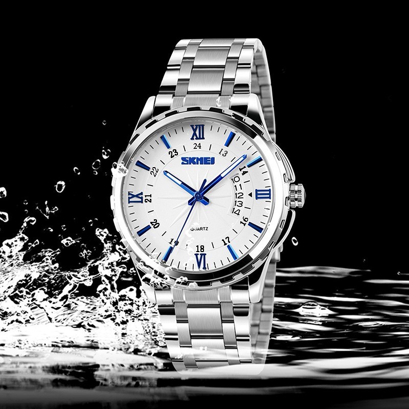 Men’s Steel Band Business Quartz Watch – Waterproof Calendar Stainless Steel Wristwatch