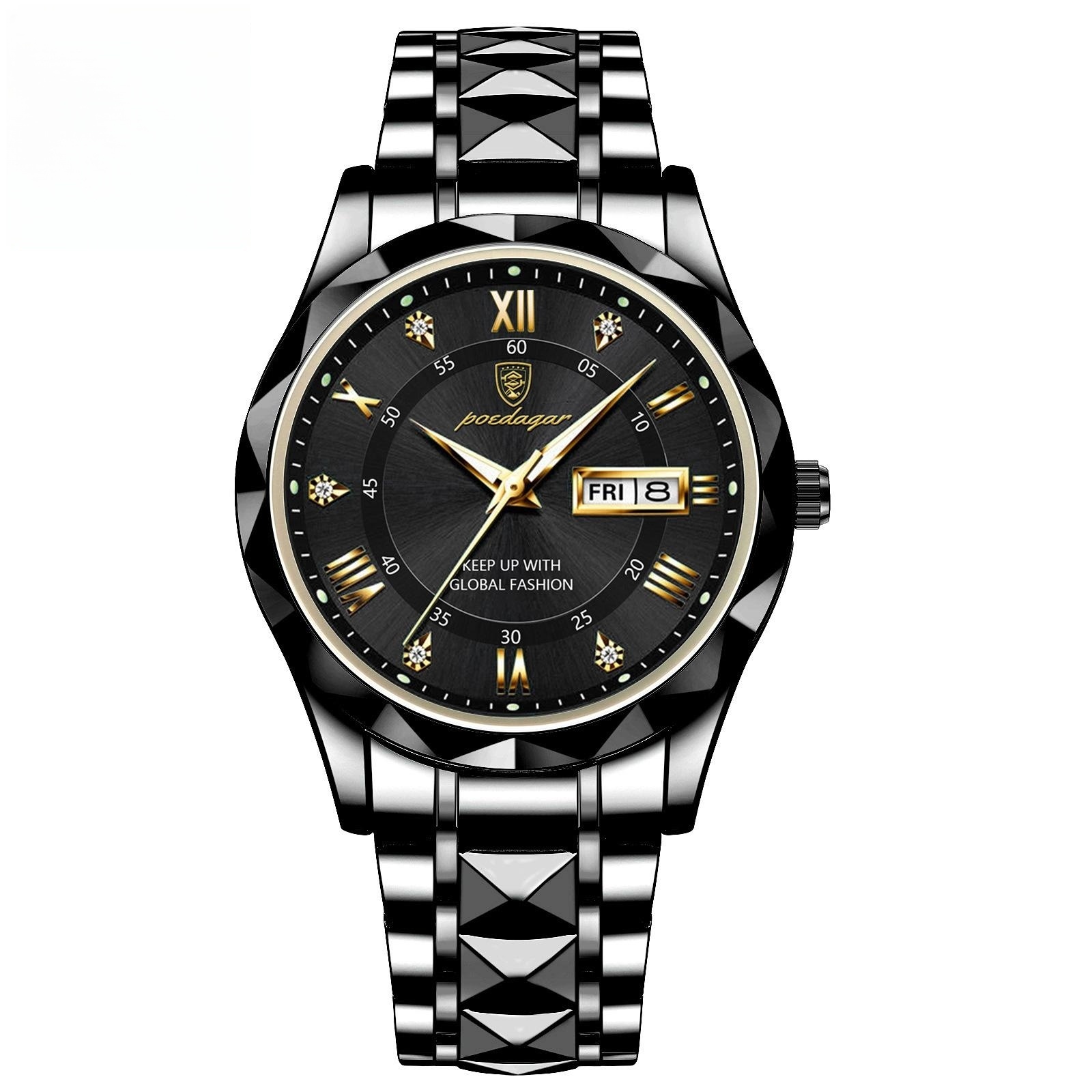 Men’s Waterproof Quartz Watch – Double Calendar Luminous Stainless Steel Wristwatch - Image 9