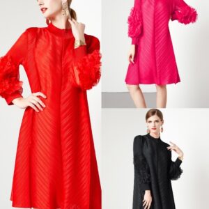 Pleated Plus Size Loose Mid-Length Skirt – Elegant Comfortable Mother Skirt