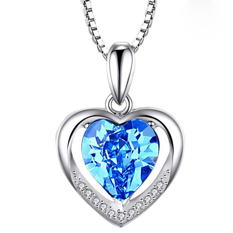 Silver Plated Heart Crystal Love Necklace – Elegant Women’s Pendant Jewelry - Image 9