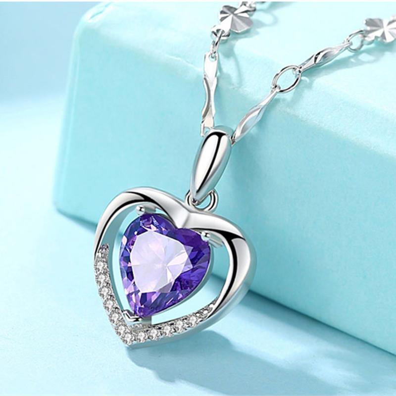 Silver Plated Heart Crystal Love Necklace – Elegant Women’s Pendant Jewelry - Image 7