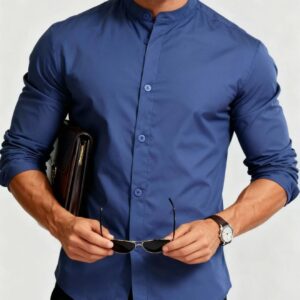 Youth Men’s Stand-Up Collar Shirt
