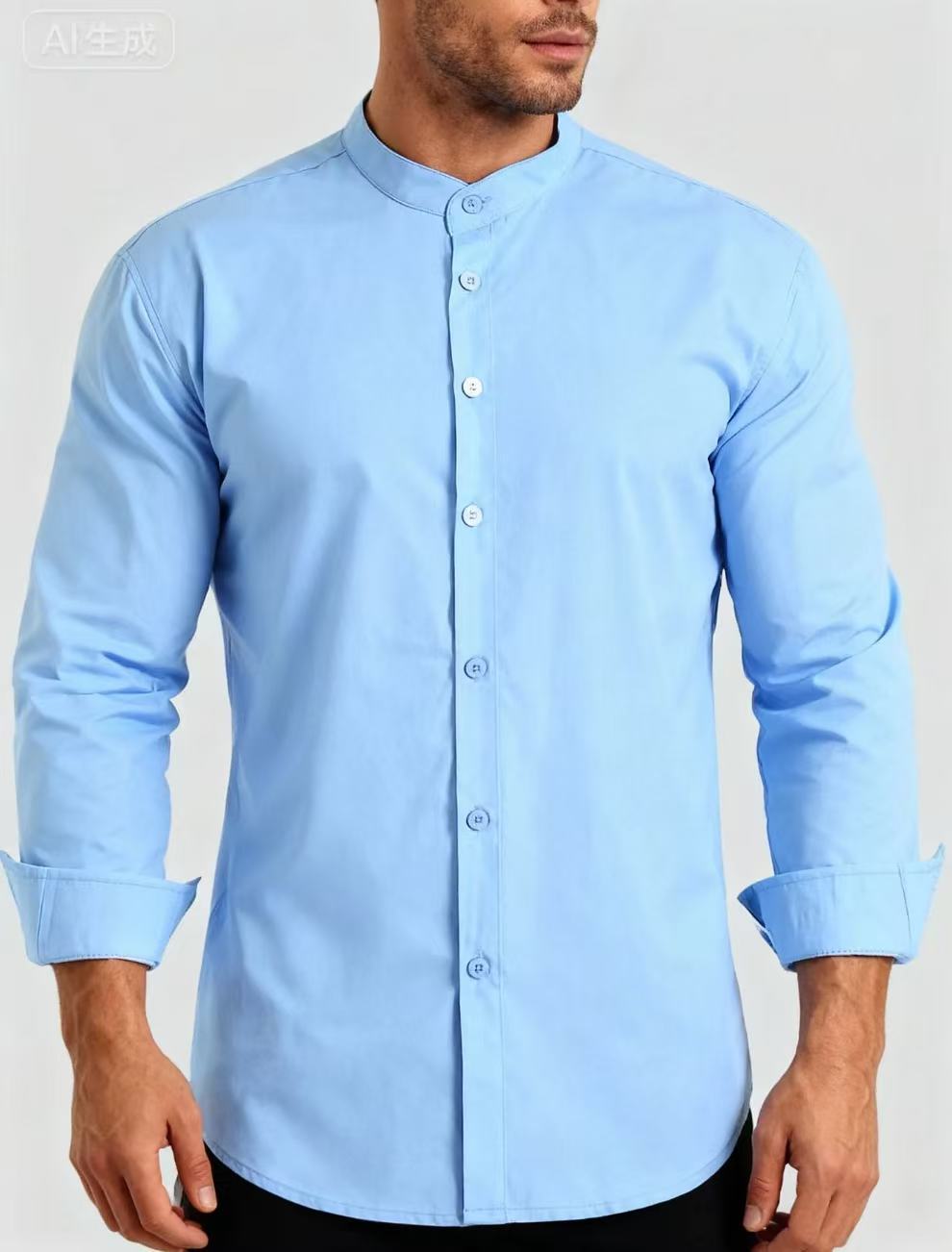 Youth Men’s Stand-Up Collar Shirt - Image 3